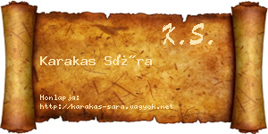 Karakas Sára névjegykártya