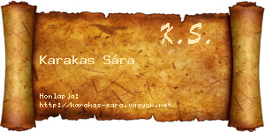 Karakas Sára névjegykártya